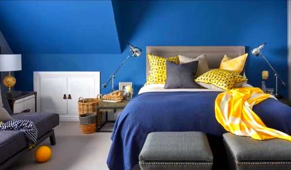 Blue And Grey Bed