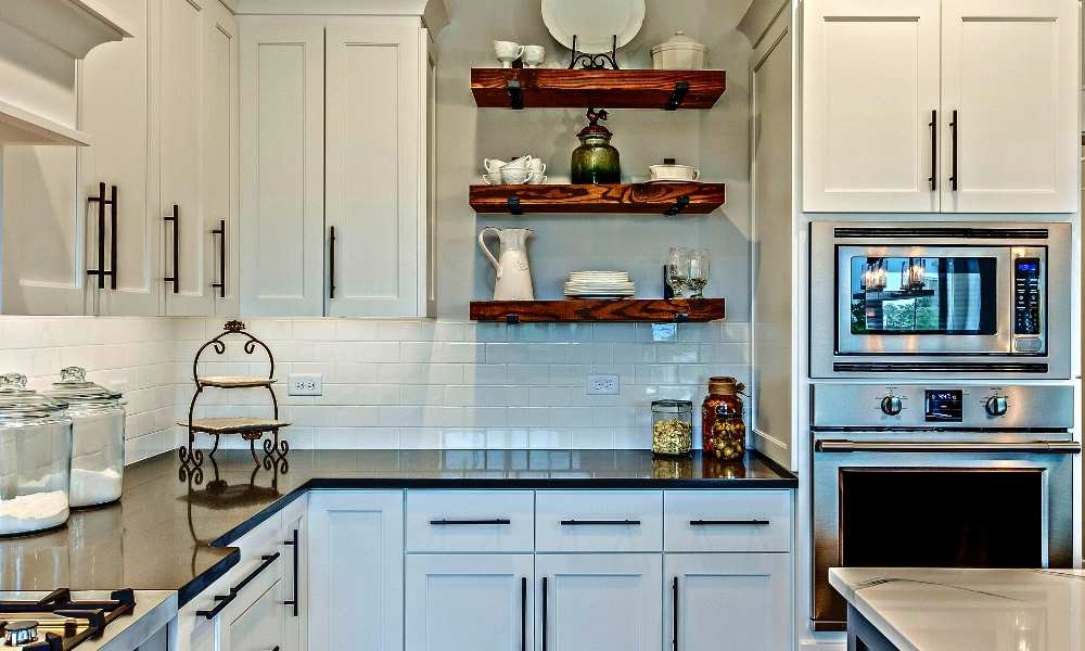 Kitchen Asymmetrical Floating Shelf Display