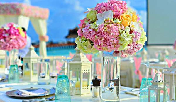 Table Decorate with Flowers