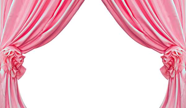 Gray Roman Shades and a Pink Curtain
