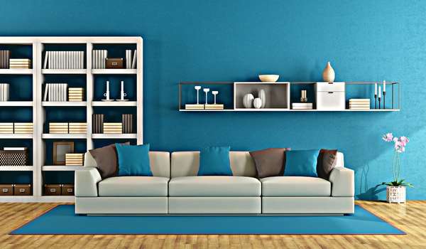 Black & Blue Living Room