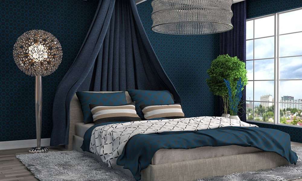 Modern Royal Blue Bedroom