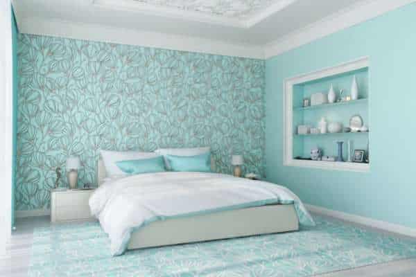 An Eye-Catching Floral Blue Wallpaper